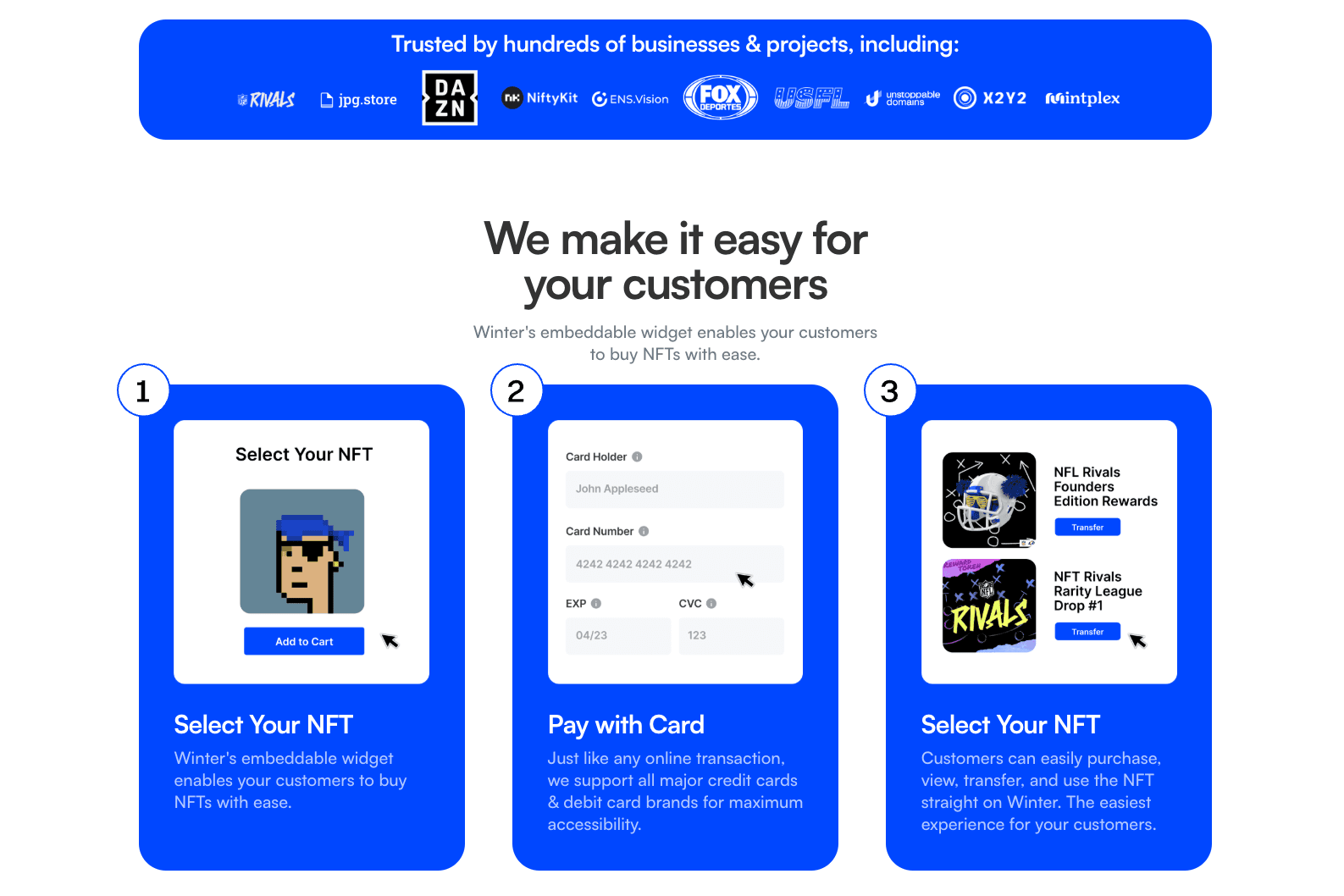Winter NFT Payments demo